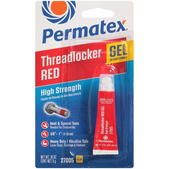 Alt view image 5 of 6 - Permatex 27835 Threadlocker Red Gel, High Strength, 35g