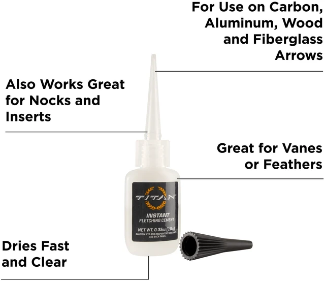 Alt view image 5 of 5 - Allen Company Archery Fletching Glue Cement 0.35 oz Clear for Carbon, Fiberglass, Aluminum, Wood Arrows