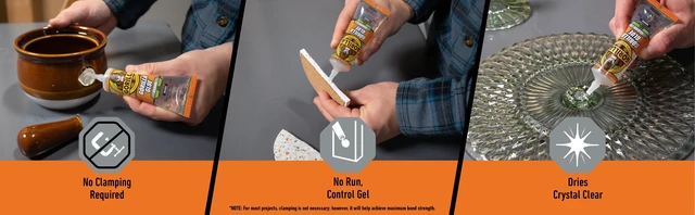 Alt view image 3 of 6 - Gorilla Glue Clear Gel 1.75oz Tube - Strong and Durable Adhesive
