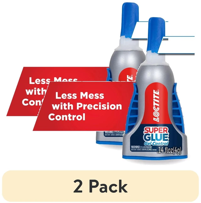 Main image of Loctite Super Glue Gel Control, Clear, 0.14 fl Oz Bottle, 2 Pack