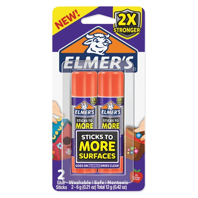 Alt view image 4 of 7 - Elmer's Extra Strength School Glue Sticks, Washable, 6g, 2 Count