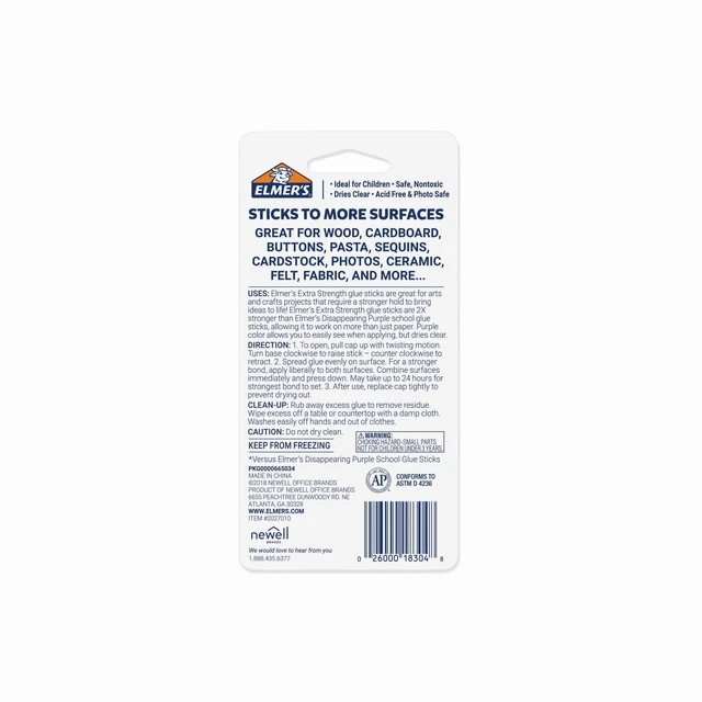 Alt view image 7 of 7 - Elmer's Extra Strength School Glue Sticks, Washable, 6g, 2 Count