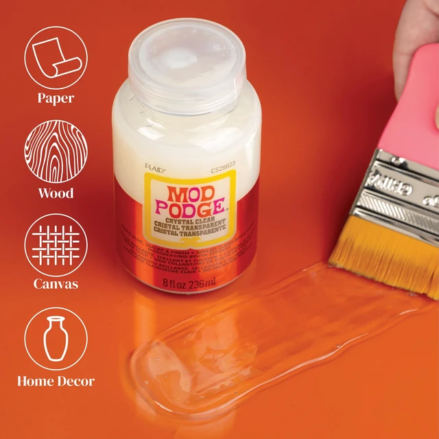 Alt view image 4 of 6 - Mod Podge Crystal Clear Glue, Sealer & Finish, Gloss, 8 fl oz