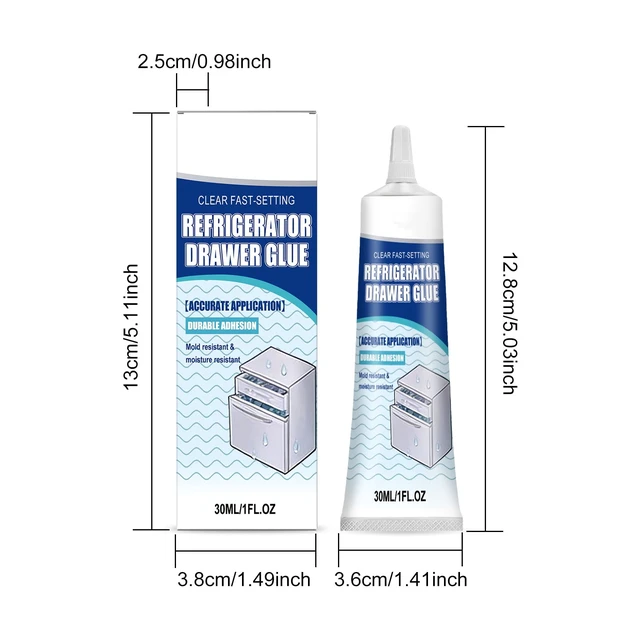 Alt view image 5 of 7 - Alvantor Refrigerator Drawer Glue, Strong Bond Adhesive for Plastic Repairs, Cure Time Included