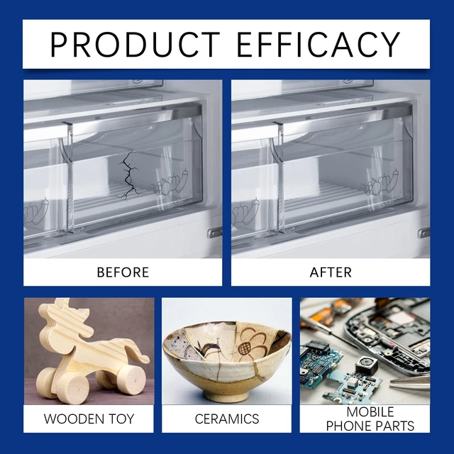 Alt view image 6 of 7 - Alvantor Refrigerator Drawer Glue, Strong Bond Adhesive for Plastic Repairs, Cure Time Included
