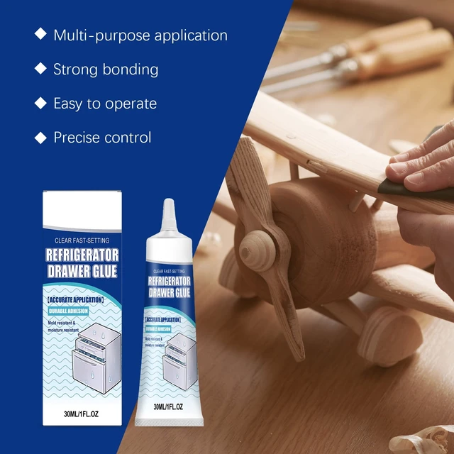 Alt view image 7 of 7 - Alvantor Refrigerator Drawer Glue, Strong Bond Adhesive for Plastic Repairs, Cure Time Included