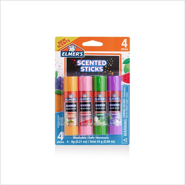 Alt view image 4 of 5 - Elmer's Scented Glue Sticks, School Glue, Clear, 6g Each, 4 Count, 5 Minute Dry Time (Pack of 3)