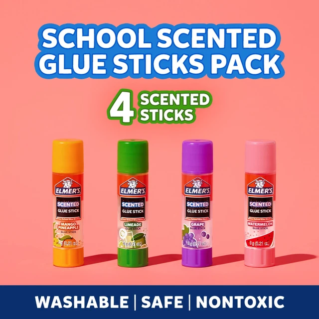 Alt view image 5 of 5 - Elmer's Scented Glue Sticks, School Glue, Clear, 6g Each, 4 Count, 5 Minute Dry Time (Pack of 3)