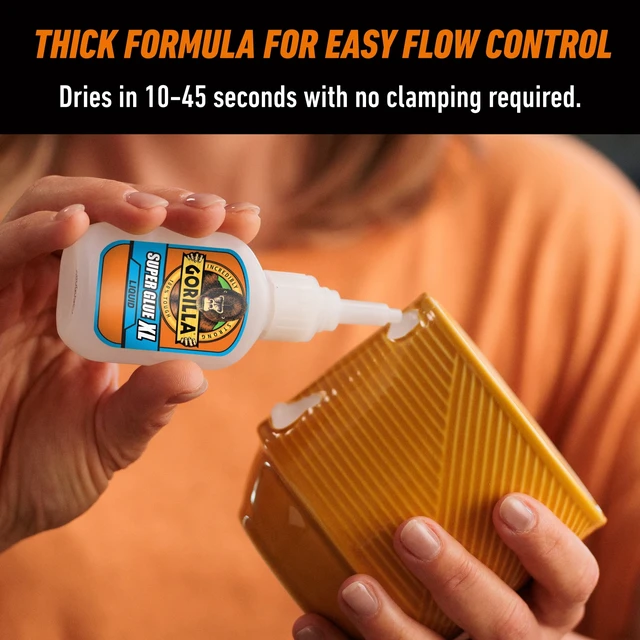 Alt view image 2 of 5 - Gorilla Clear Super Glue XL 25Gram Bottle (2 Pack)