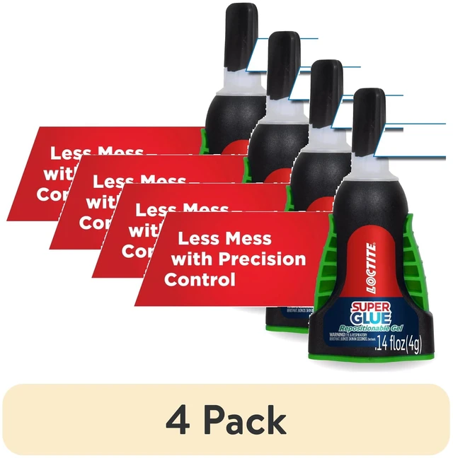 Main image of Loctite Super Glue Extra Time Control, 4 Pack, 0.14fl oz, Clear