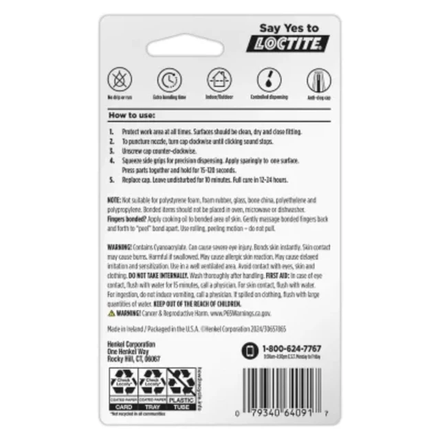 Alt view image 4 of 5 - Loctite Super Glue Extra Time Control, 4 Pack, 0.14fl oz, Clear