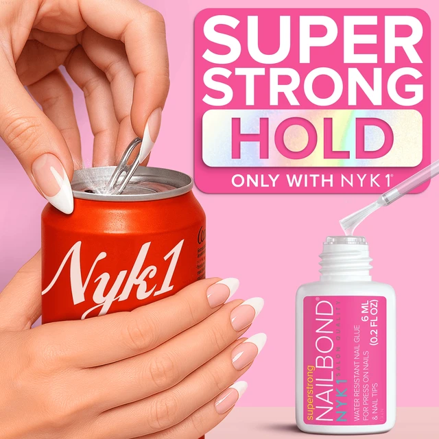 Alt view image 3 of 6 - NYK1 NailBond Super Strong Brush-on Nail Glue for Press-ons, Tips & Fake Nails, 6ml/0.2fl oz