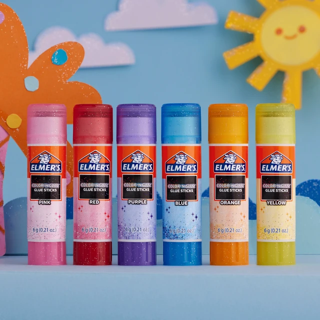Alt view image 3 of 5 - Elmer's Color 'n Glitz Glue Sticks, Washable, Assorted Colors, 6g, 12-Pack