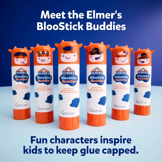 Alt view image 4 of 5 - Elmer's BlooStick Buddies Glue Sticks, Disappearing Blue, 6g, 12 Count