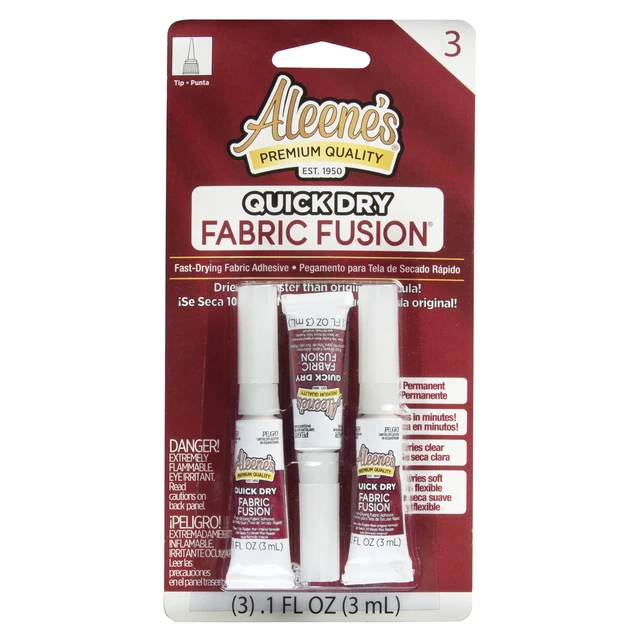 Alt view image 5 of 5 - Aleene's Quick Dry Fabric Fusion Glue, 0.1 fl oz, 2 Pack, 3 Pack, Dry Time 5 Minutes