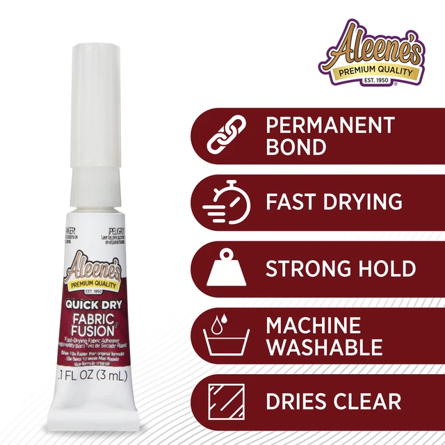 Alt view image 2 of 5 - Aleene's Quick Dry Fabric Fusion Glue, 0.1 fl oz, 2 Pack, 3 Pack, Dry Time 5 Minutes