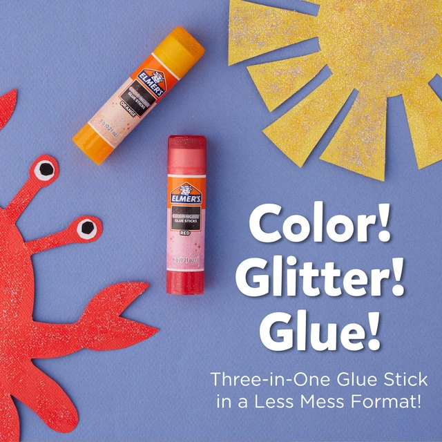 Alt view image 5 of 5 - Elmer's Color 'N Glitz Washable Glitter Glue Sticks, Assorted Colors, 6 Gram, 4-Pack (3 Pack)