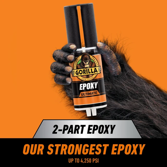 Alt view image 6 of 6 - Gorilla Glue Ultimate Epoxy 25ML Syringe, 2 Pack, Black Finish, Waterproof Adhesive