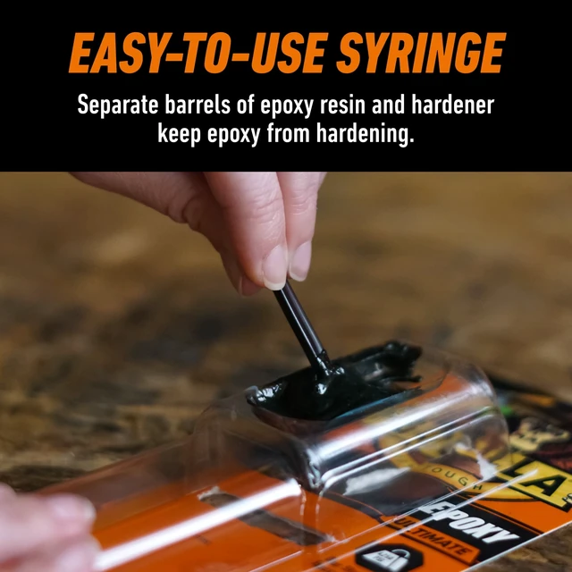 Alt view image 4 of 6 - Gorilla Glue Ultimate Epoxy 25ML Syringe, 2 Pack, Black Finish, Waterproof Adhesive