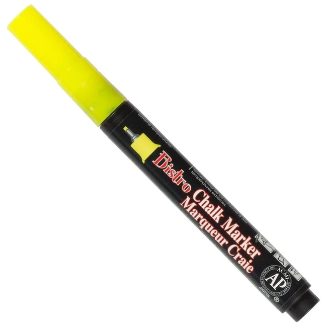 Main image of Marvy Uchida Extra Fine Point Chalk Markers, Neon Yellow, 2/Pack