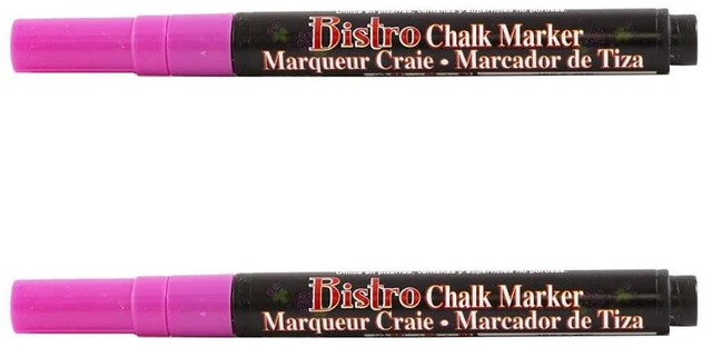 Main image of Marvy Uchida Fine Point Chalk Markers, Hot Pink, 2/Pack
