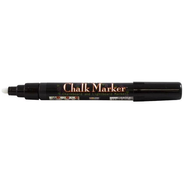 Alt view image 2 of 2 - Marvy Uchida Broad Point Chalk Marker, Black, 1/Pack