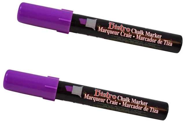 Main image of Marvy Uchida Chisel Tip Chalk Markers, Purple, 2-Pack