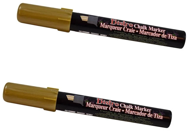 Main image of Marvy Uchida Chisel Tip Gold Metallic Chalk Markers, 2/Pack
