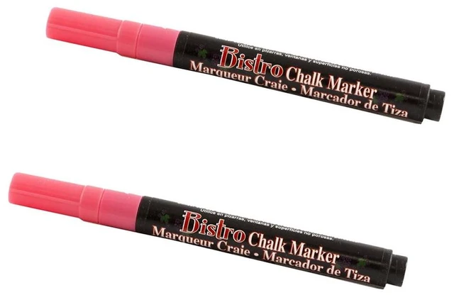 Main image of Marvy Uchida Fine Point Chalk Markers, Coral Pink, 2-Pack