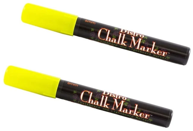 Main image of Marvy Uchida Broad Point Chalk Markers, Neon Yellow, 2-Pack