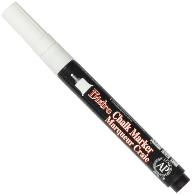 Main image of Marvy Uchida Extra Fine Point Chalk Markers, White, 2-Pack