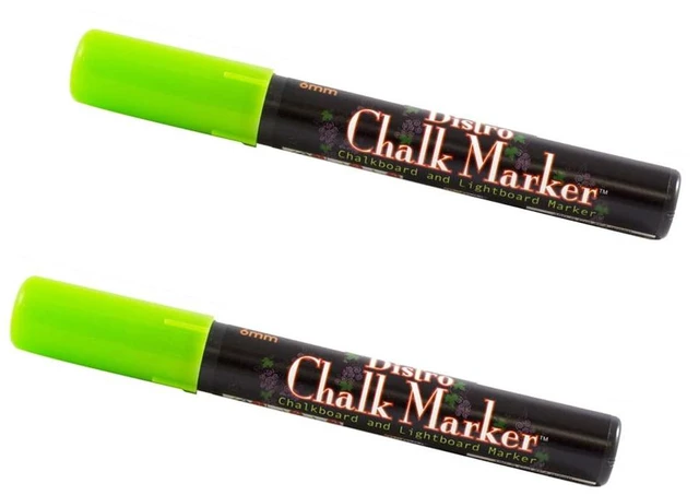 Main image of Marvy Uchida Broad Point Chalk Markers, Lime Green, 2/Pack