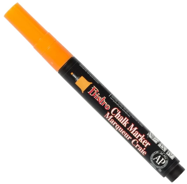 Main image of Marvy Uchida Extra Fine Point Chalk Markers, Orange, 2/Pack