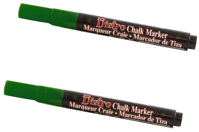 Main image of Marvy Uchida Fine Point Chalk Markers, Green, 2/Pack