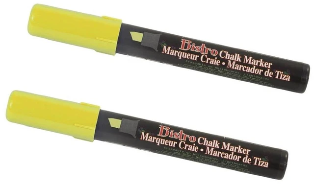 Main image of Marvy Uchida Chisel Tip Chalk Markers, Yellow, 2/Pack