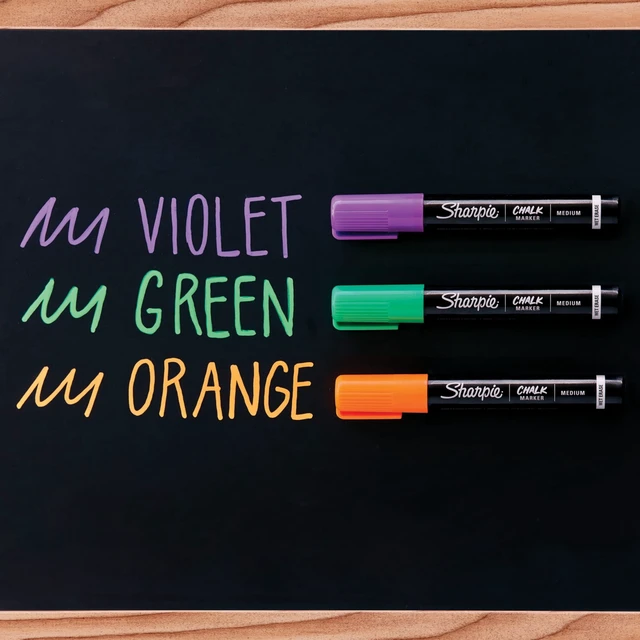 Alt view image 3 of 7 - Sharpie Chalk Markers, Wet Erase, Assorted Colors, 3 Count