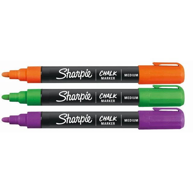 Alt view image 2 of 7 - Sharpie Chalk Markers, Wet Erase, Assorted Colors, 3 Count