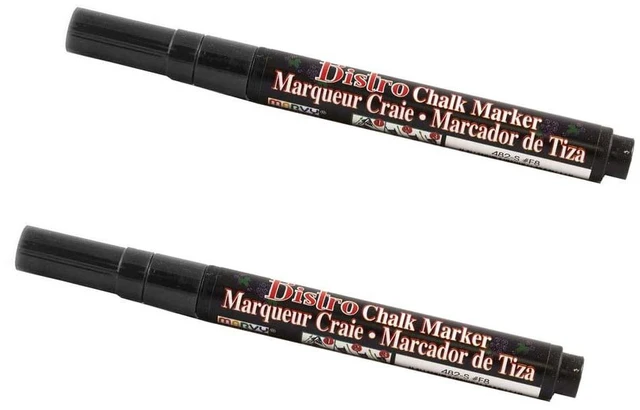 Main image of Marvy Uchida Fine Point Chalk Markers, Black, 2/Pack