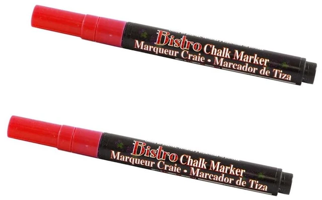 Main image of Marvy Uchida Fine Point Chalk Markers - Red, 2-Pack