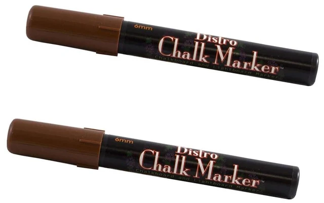 Main image of Marvy Uchida Broad Point Chalk Markers, Brown, 2/Pack