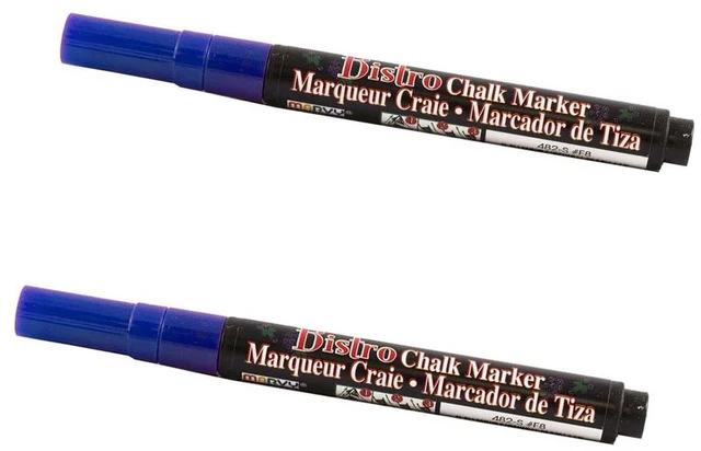 Main image of Marvy Uchida Fine Point Chalk Markers, Blue, 2-Pack