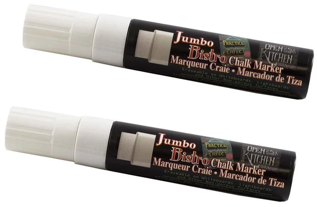 Main image of Marvy Uchida Jumbo Point Chalk Markers White 2-Pack