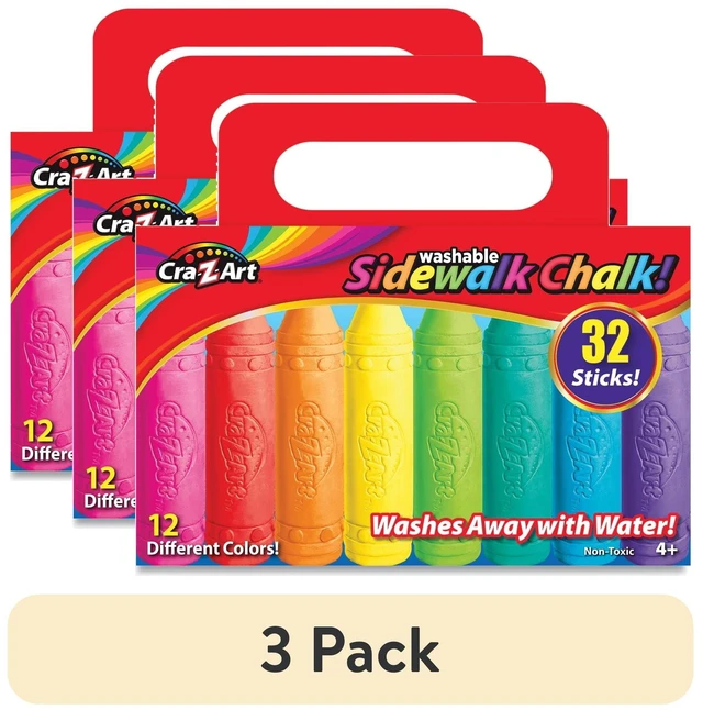 Main image of Larose Cra-Z-Art Washable Sidewalk Chalk, 32 Count (3 Pack), Multicolor