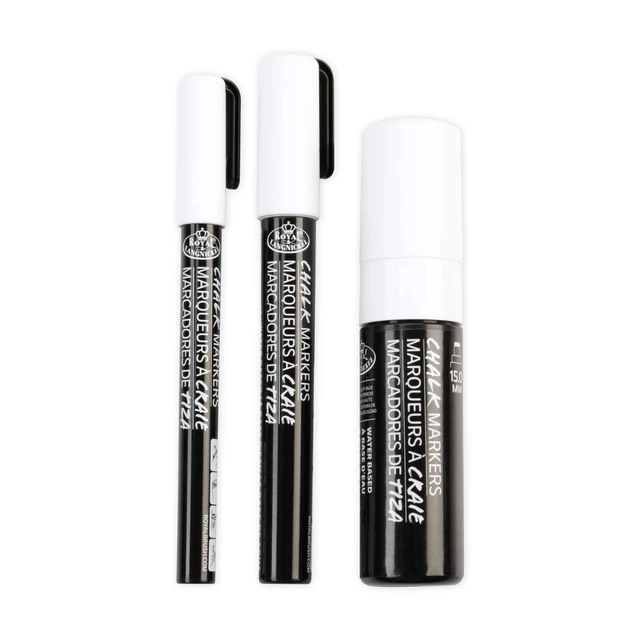 Alt view image 3 of 6 - Royal & Langnickel Chalk Markers Variable Tip Sizes White 3 Pack