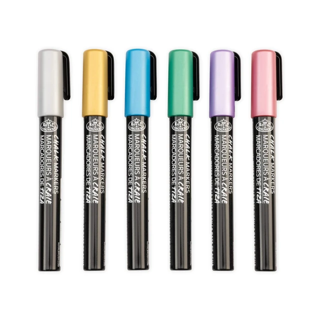 Alt view image 3 of 6 - Royal & Langnickel Chalk Marker, 2.0mm Tips, Metallic Colors, 6 Pack