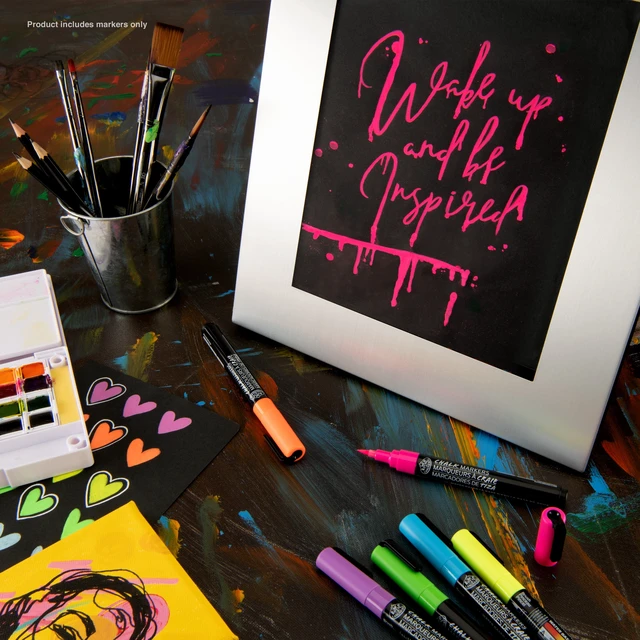Alt view image 3 of 6 - Royal & Langnickel 6-Pack Artist Chalk Markers with Brush Tips, Neon Colors