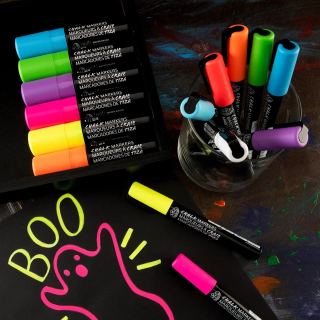 Alt view image 4 of 6 - Royal & Langnickel 15-Piece Neon Chalk Marker Variety Set, 2mm and 15mm