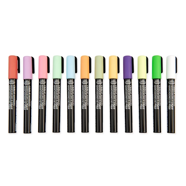 Alt view image 4 of 6 - Royal & Langnickel Chalk Markers 12 Pack with Storage Case, 2.0mm Tips, Primary Colors