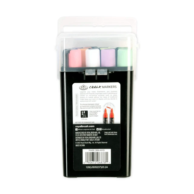 Alt view image 3 of 6 - Royal & Langnickel Chalk Markers 12 Pack with Storage Case, 2.0mm Tips, Primary Colors