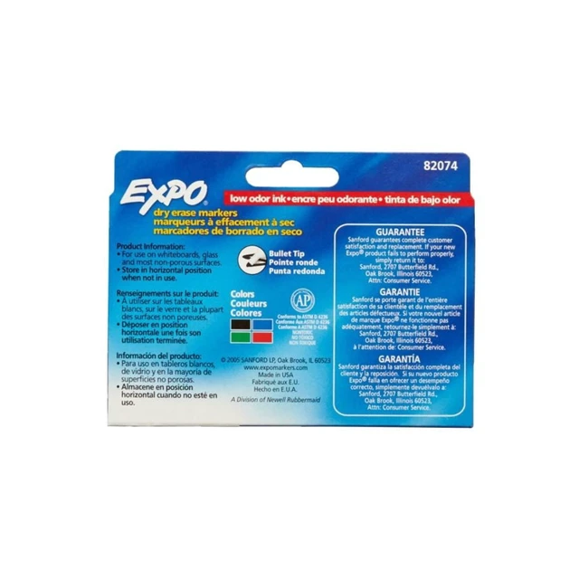 Alt view image 4 of 5 - Expo SAN82074 Low Odor Markers, 4/Pack